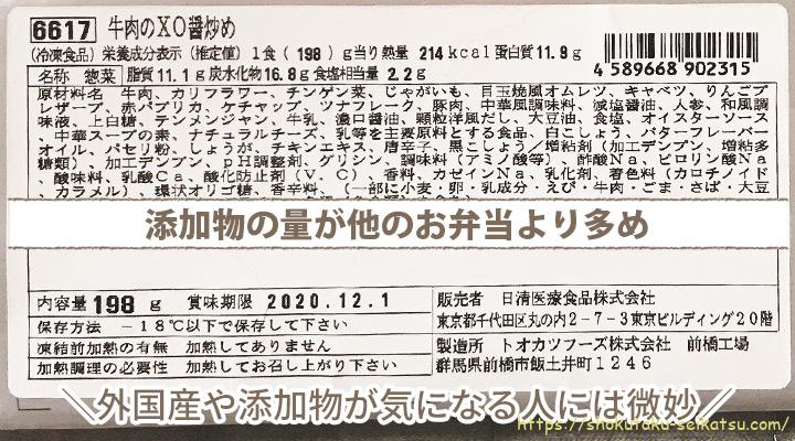 添加物の量が他のお弁当より多め